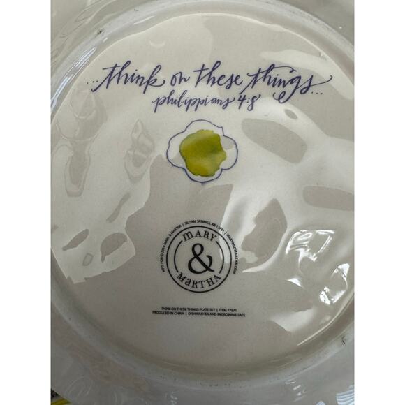 Mary & Martha think on these things Dessert Plates Set of 4 - Picture 10 of 10